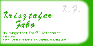 krisztofer fabo business card